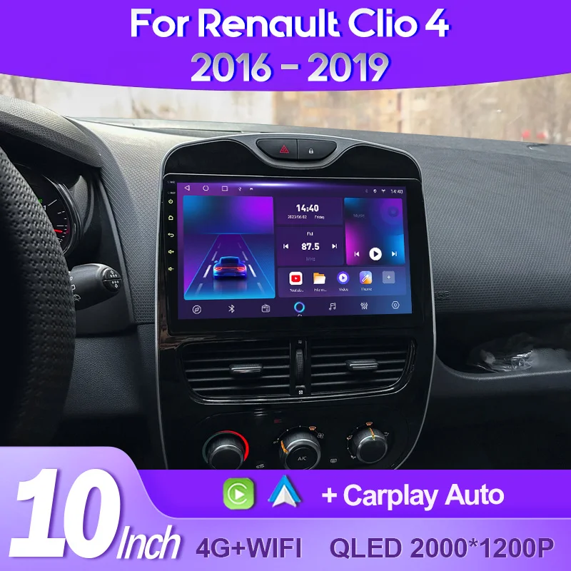 

QSZN для Renault Clio 4 BH98 KH98 2016- 2019 2K QLED Android 13 автомобильное радио мультимедийный видеоплеер GPS AI голосовой CarPlay 4G стерео