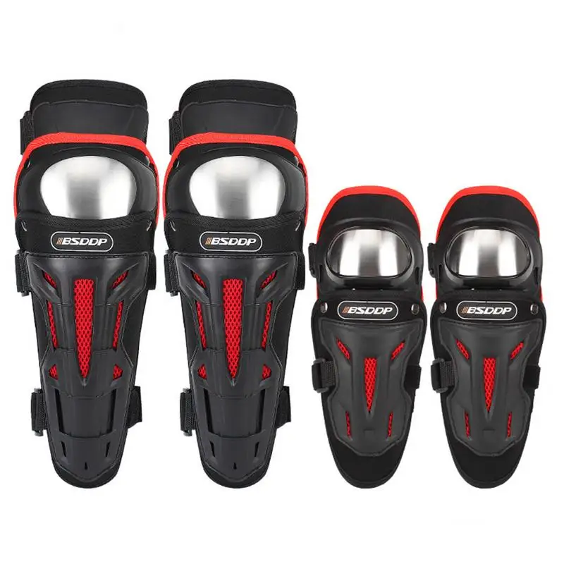 

Motocross Knee Gear Movable Knee Shin Guard Pads 4Pcs Motorcycle Gear Set With Adjustable Knee Pads For Motocross ATV Skating