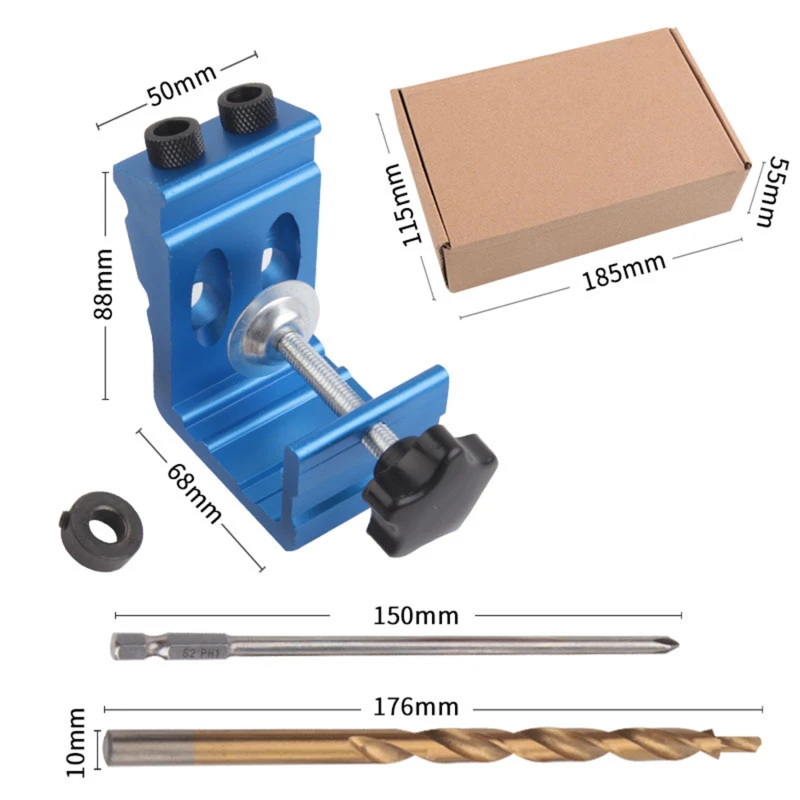 Алюминиевый косый дырокол дюбель джиг карманное отверстие направляющая для