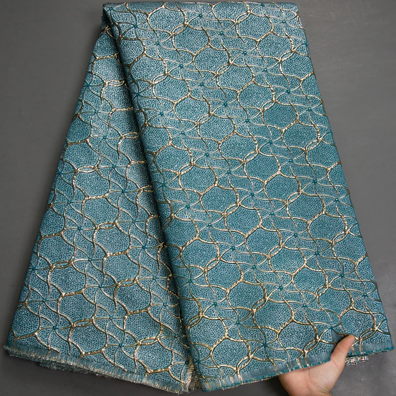 

African Gilding Tulle Lace Fabric 2023 High Quality Nigeria French Brocade Jacquard Lace Fabric For Women Wedding Party Y3429