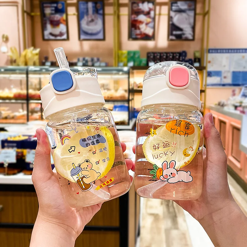 

Guang Yi Glass Water Bottle Sports Outdoor Big Capacity Water Bottle Straw Children Drinking Cup Suit For Household Travel