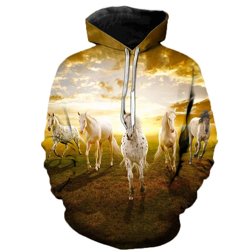 

Autumn/Winter New Classic Animal Horse 3D Hoodie Sweater Men/Women Long Sleeve Hip Hop Hoodie Fashion Funny Kids Pullover