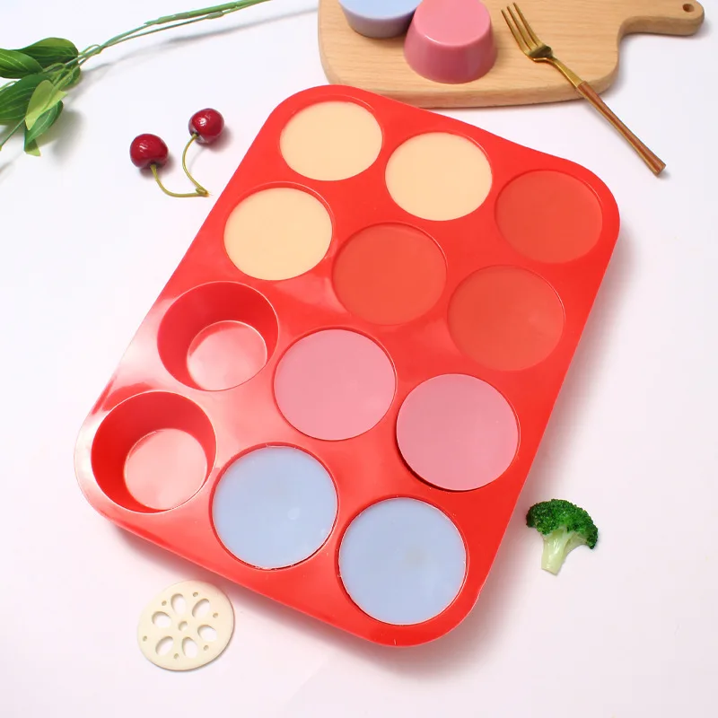 Силиконовая форма для кексов 12 отверстий антипригарная силиконовая выпечки
