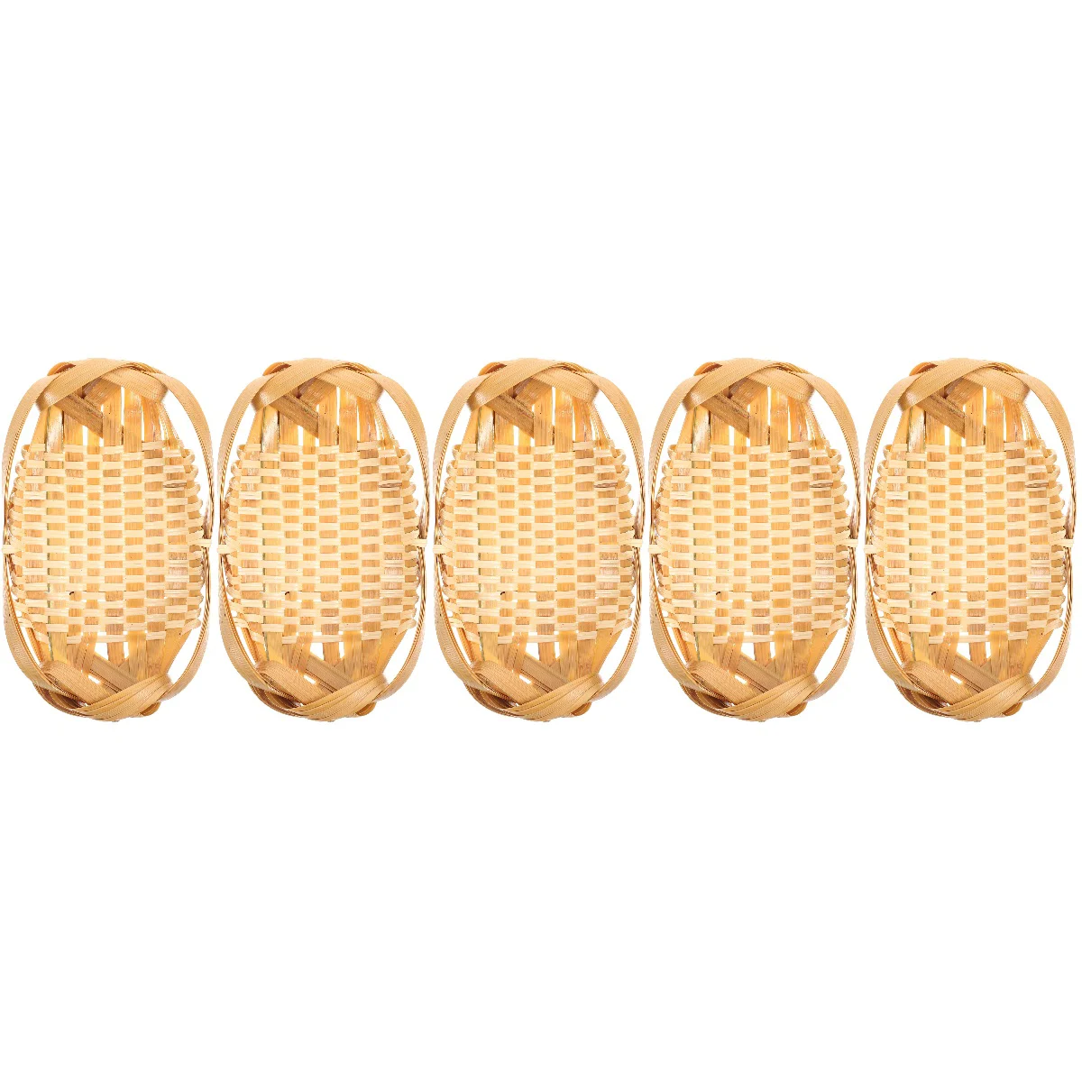 

5pcs Woven Storage Basket Fruit Storage Basket Bread Basket Snack Basket