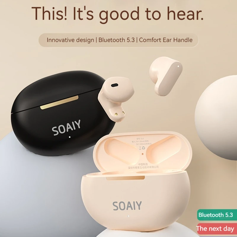 

Новинка, беспроводные Bluetooth-наушники Soaly Sl6, двусторонние спортивные стереонаушники с шумоподавлением, водонепроницаемые и пыленепроницаемые портативные наушники