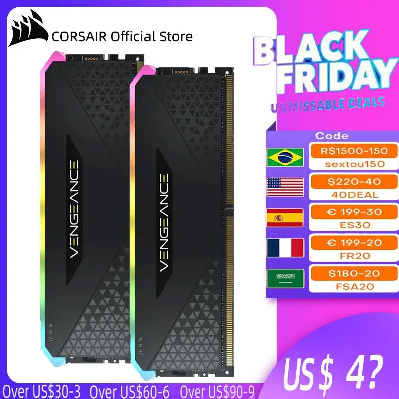 

CORSAIR VENGEANCE RGB RS 8 Гб 16 Гб (2x8 ГБ) DDR4 3600 МГц 3200 МГц