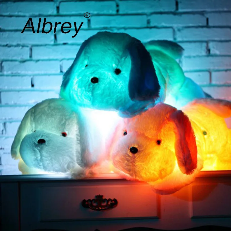 

Drop Shipping Luminous Dog Plush Doll Colorful LED Glowing Plush Children Toys For Girl Kidz Birthday Christmas Gift