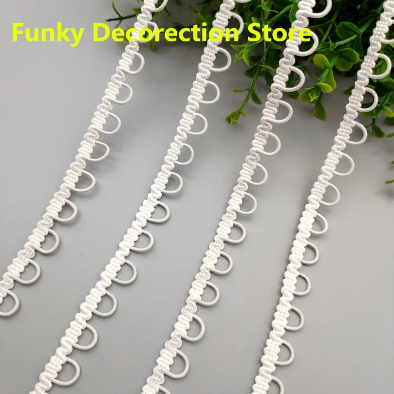 10Yards 1cm Elastic Lace Belt White Decorative Trims Braided Ribbon Clothes Accessories U Shape Apparel DIY Craft Crochet Sewing
