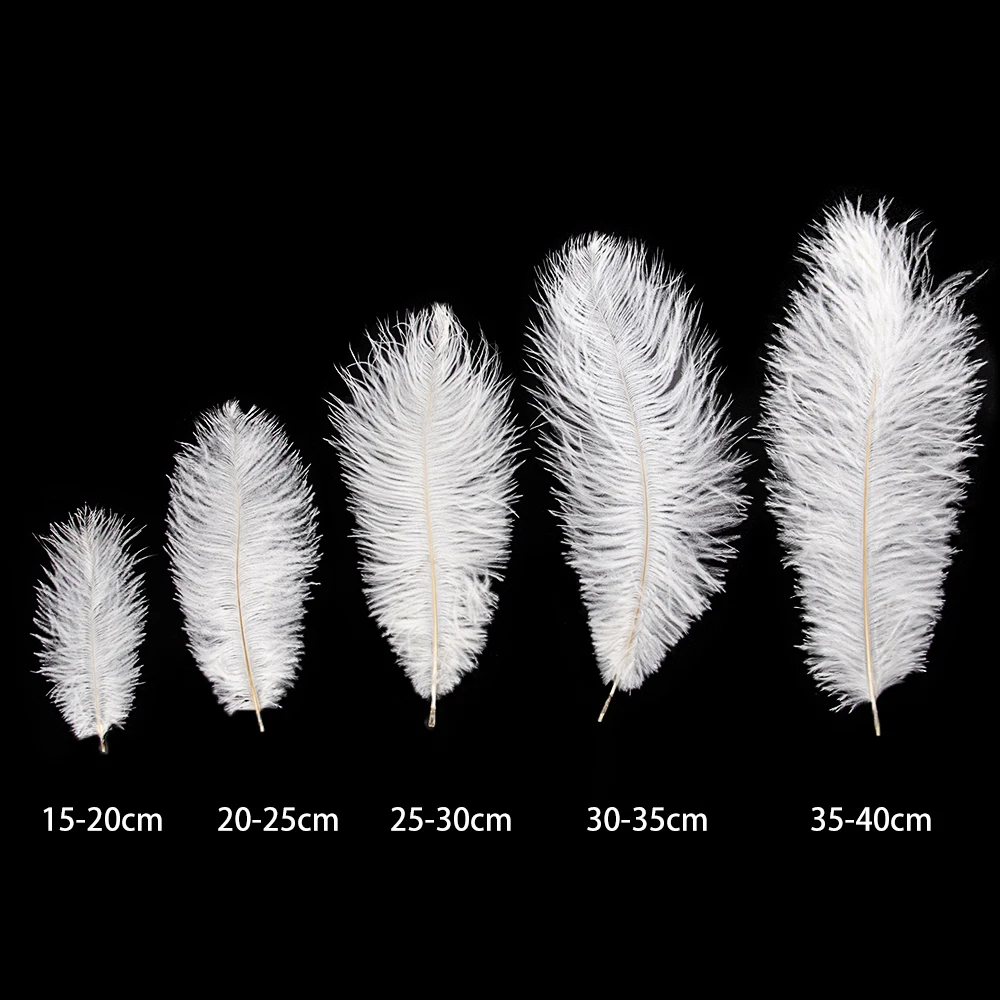 10 Pcs/Lot White Ostrich Feathers for Wedding Party Decoration Craft Plumes Table Centpiece Accessories Plumas Bulk Wholesale images - 6