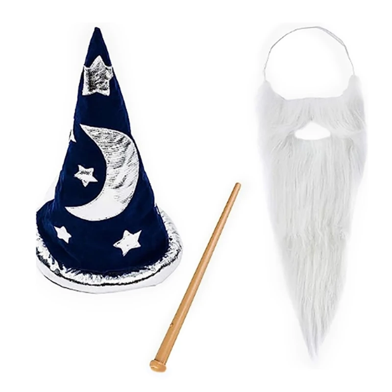 

Хэллоуин ведьма шляпа борода ведьма палочка все в одном набор фестиваль вечерние платье маскарад шары женский косплей костюм