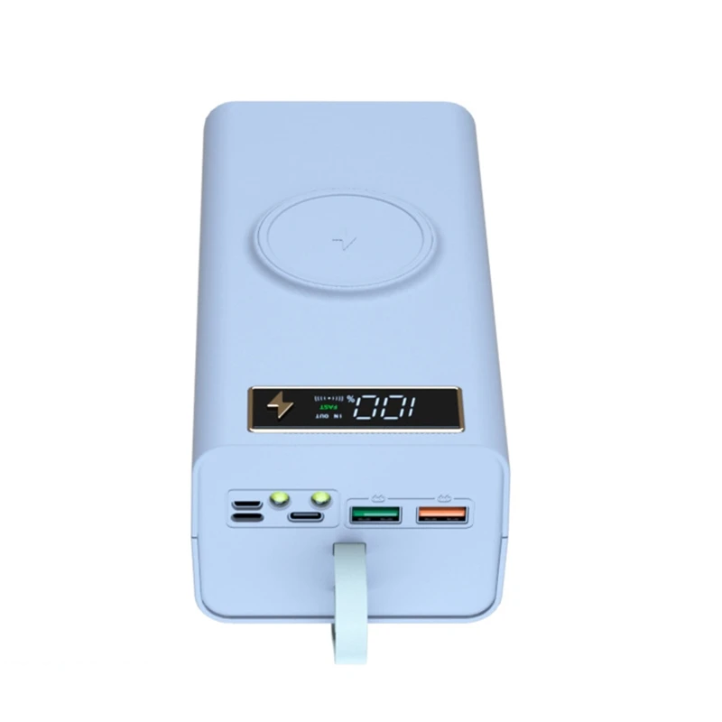 

T21PDQI DIY USB Mobile Power Shell Wireless Charging Case Battery Charger Box USB Digital Display 8x18650 Battery
