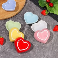 cute heart shape ceramic sauce dish mini side seasoning dish condiment dishes sushi soy dipping bowl snack serving dishes
