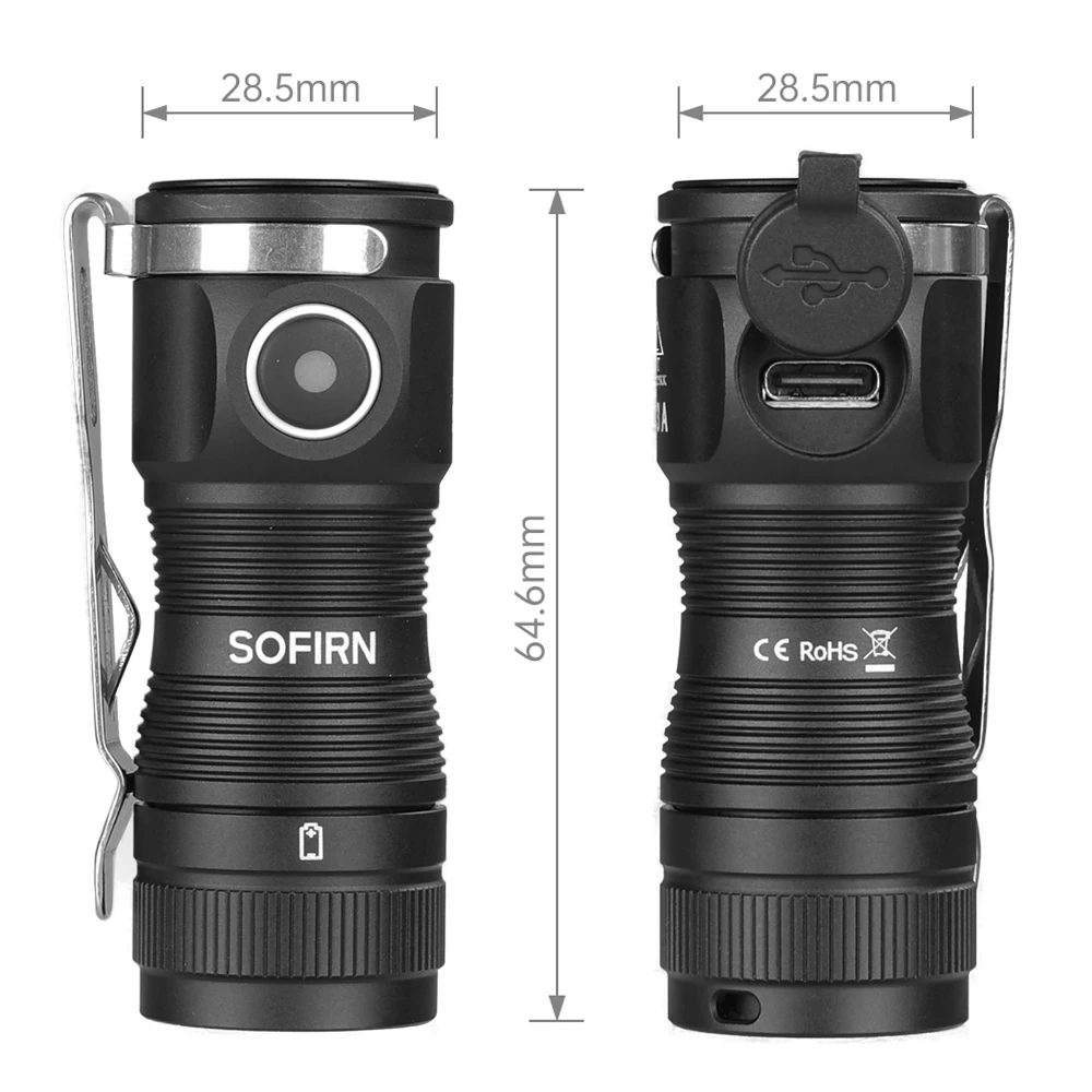 Sofirn Mini SC13A Anduril Мощный фонарик 519A LED 1300 лм 18350 Перезаряжаемый светодиодный фонарь 95 High CRI с магнитом (art.: 3920ca9caab9b) - 3920ca9caab9b