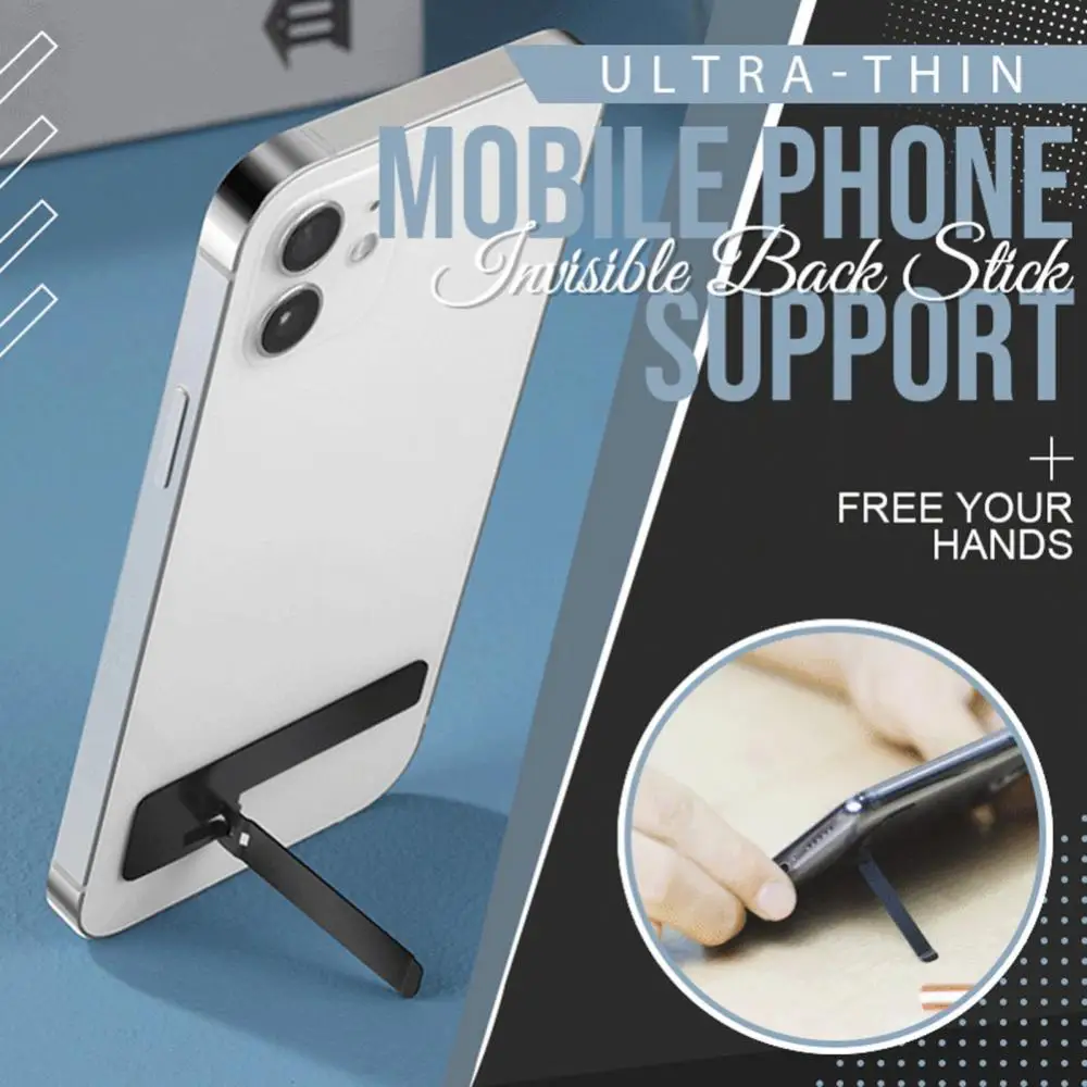 

Convenient Back Stick Adjustable Angle Folding Mobile Support Ultra-thin Phone Stand For IPhone Samsung Portable Invisible