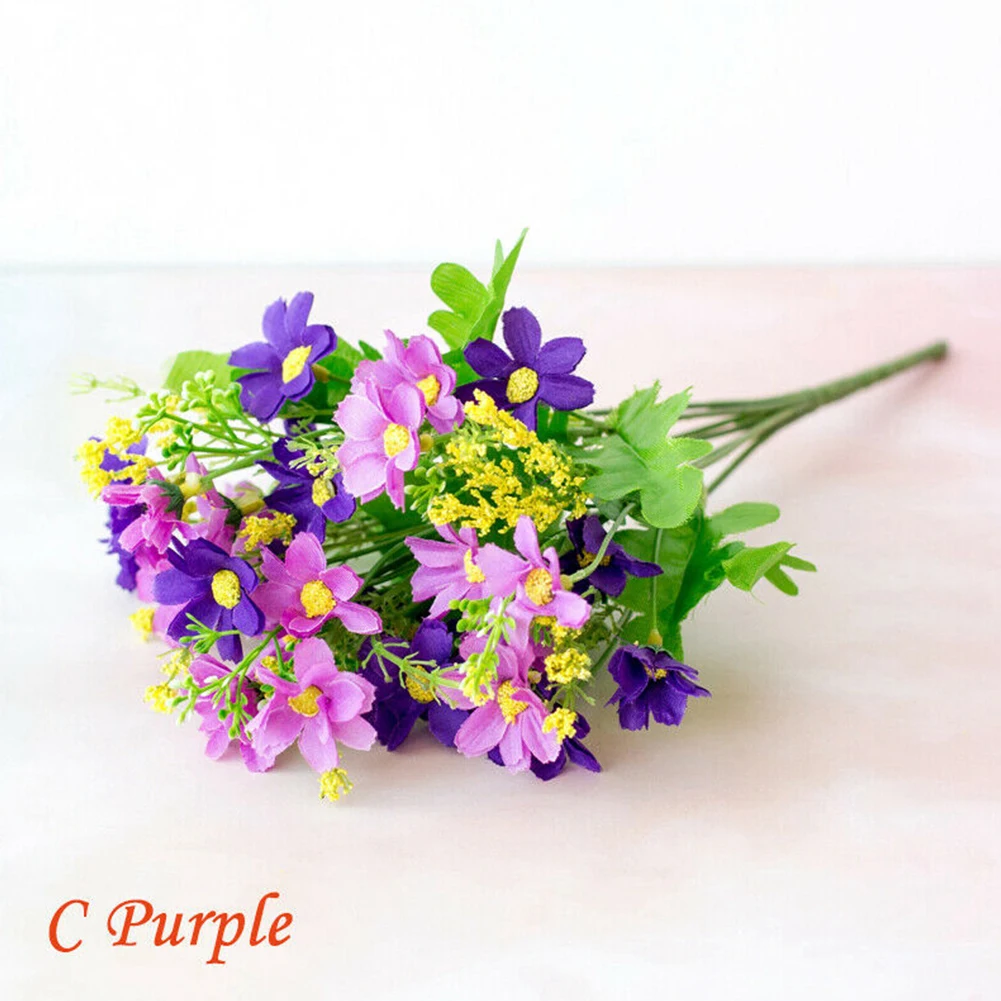

Artificial Bouquet Silk Faux Flowers Plant Fake Flowers For DIY Living Room Home Garden Party Wedding Decoration