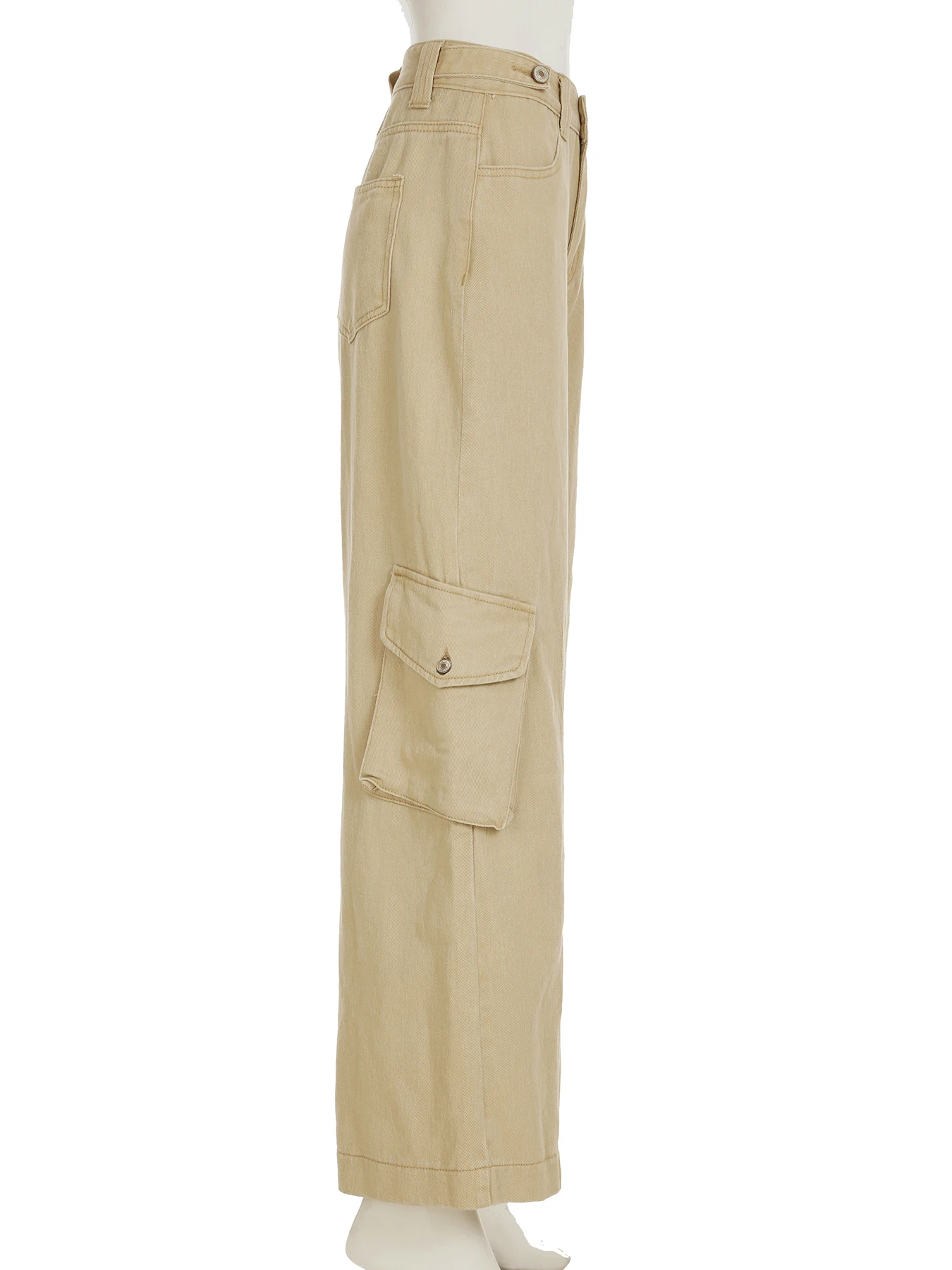 Rockmore Y2K Брюки-карго цвета хаки Harajuku Уличная одежда Брюки с широкими штанинами и