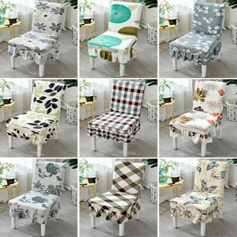 

Чехол для украшения стула Универсальный Съемный Эластичный современный Печатный Эластичный Чехол для стула с юбкой
