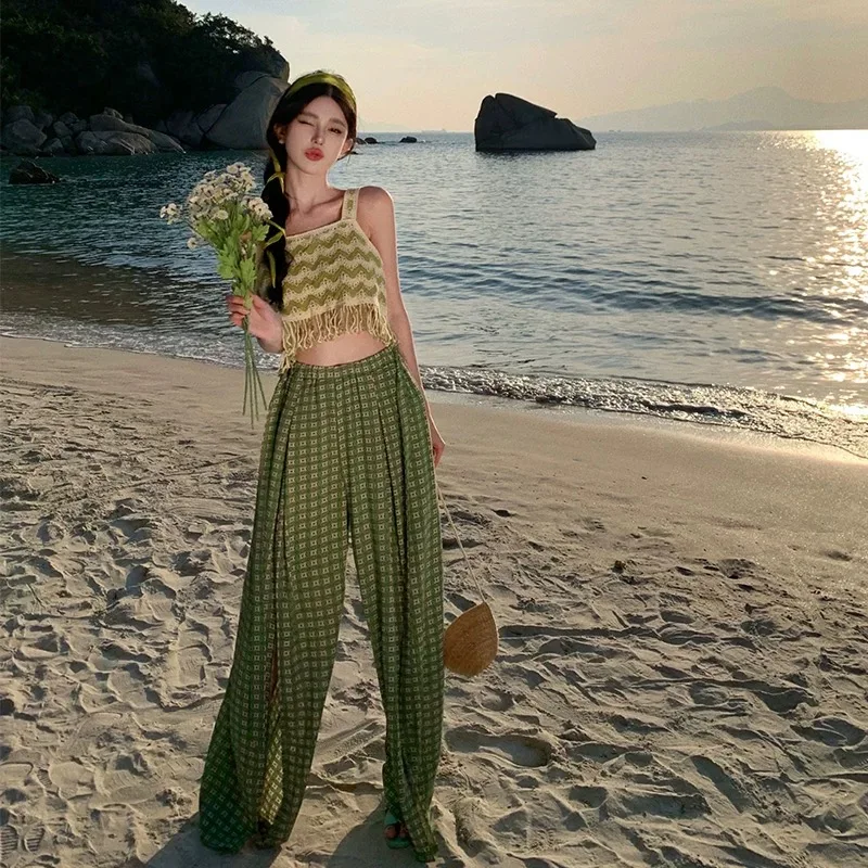 Женский богемный комплект из 2 предметов для пляжного отдыха женский летний