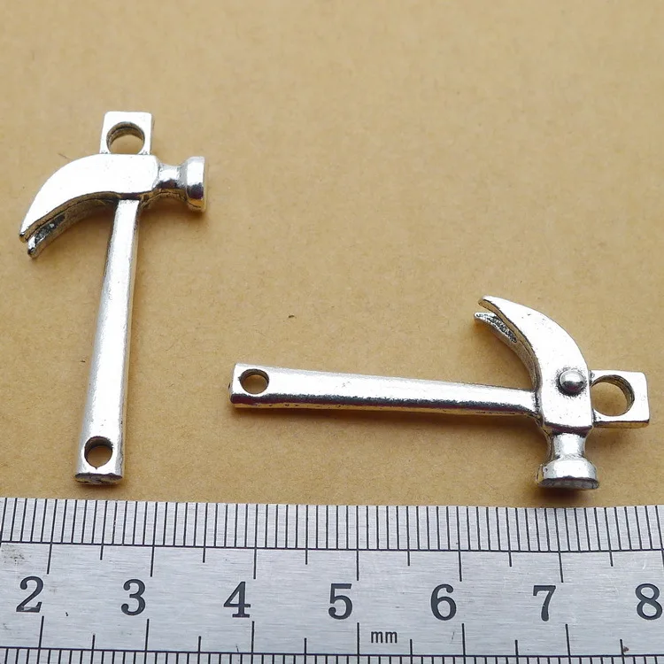 

4pcs/lot 43*20mm Antique Silver DIY Hammer Charm Pendant For Men Necklace Bracelet Jewelry Making