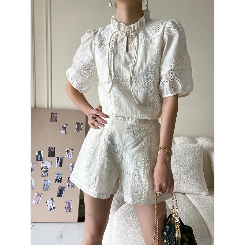 

Cheongsam improved embroidery fashion two-piece suit summer 2022 new