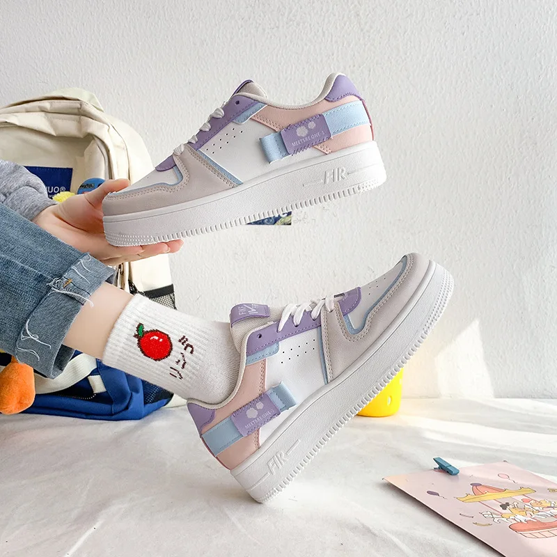 

2022 Women Sneakers White Tennis Woman Shoes Canvas Lace Up Female Platform Flats Casual Ladies Vulcanize Shoes Basket Femme