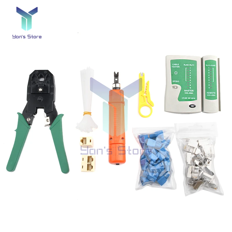 

Screwdriver Wire Stripper RJ45 Connector Network Cable Tester Tool Network Clamp Tester Home Repair Kit Combination Set AR-0805