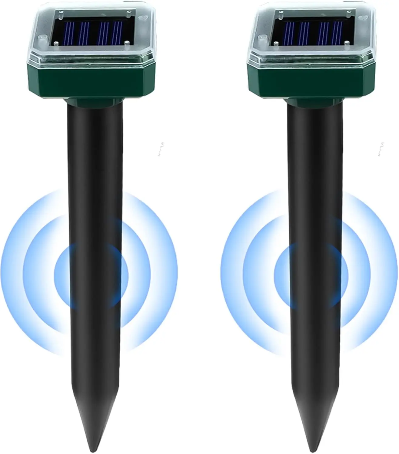 Солнечный репеллент от кротов для змей 2 шт. уличные ультразвуковые шипы борьбы с
