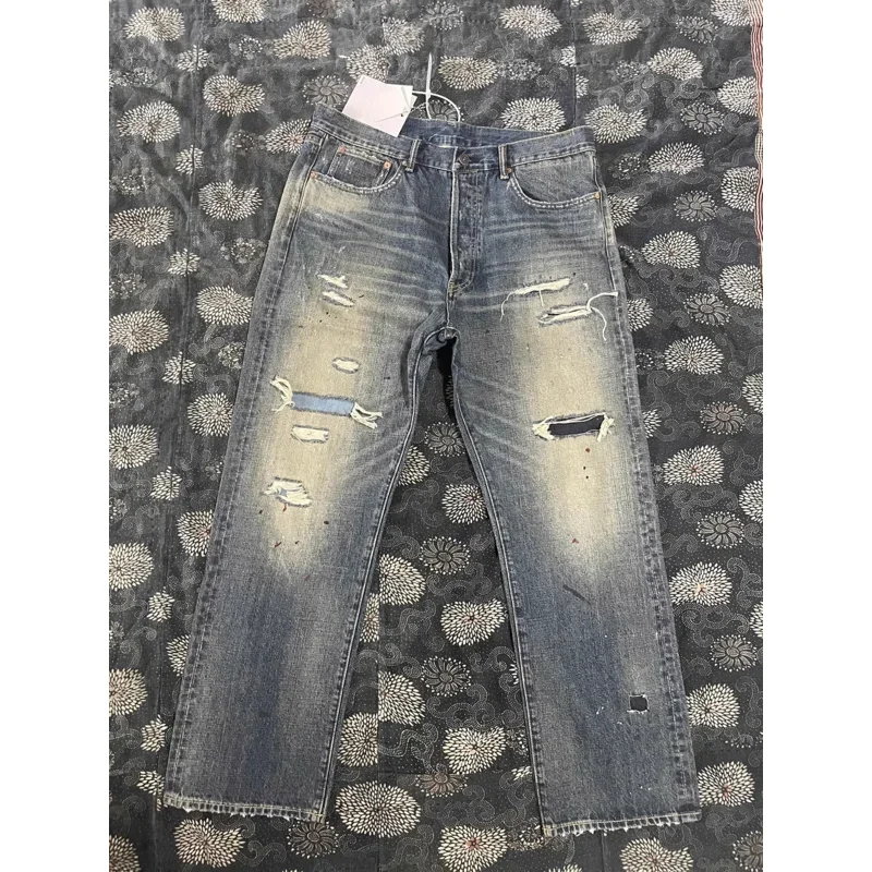 Скульптура VISVIM WMV kofu социальная скульптура 19AW 01S D17 уничтожение коровы штаны