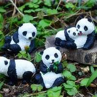 diy resin ornament cute panda statue attractive realistic looking panda figurine for yard decoration