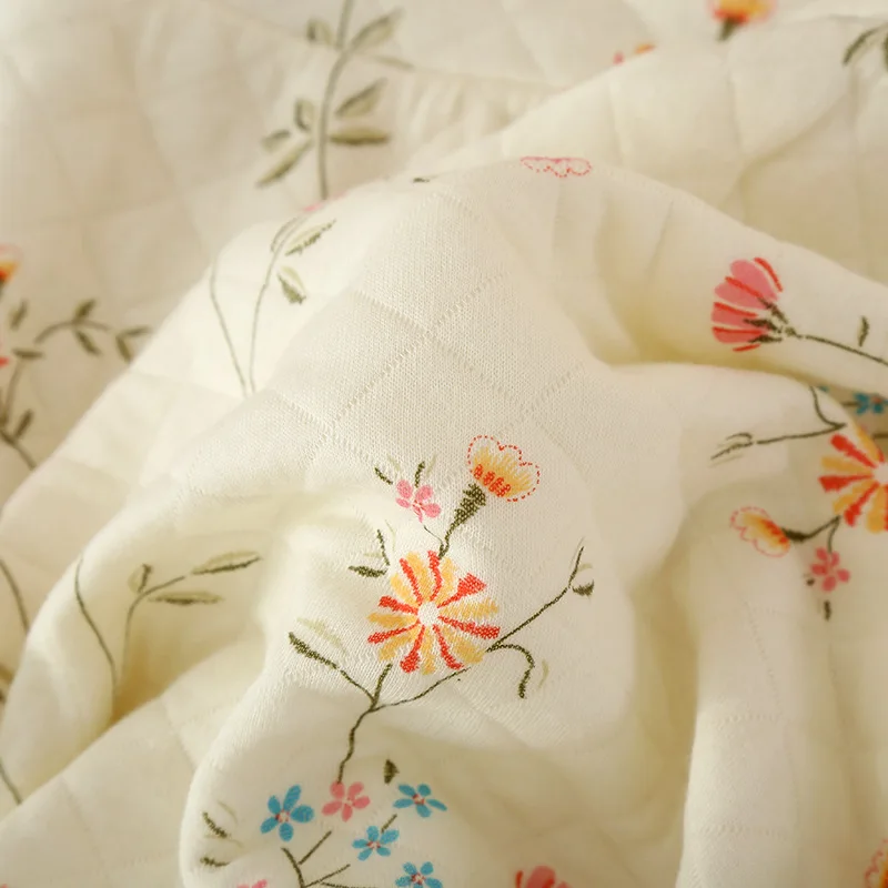 Cotton Air Layer Floral Pajamas Set New Autumn Winter Home War Warm Long Sleeve Pant Suit Casual Cute Nightwear Women Sleepwear