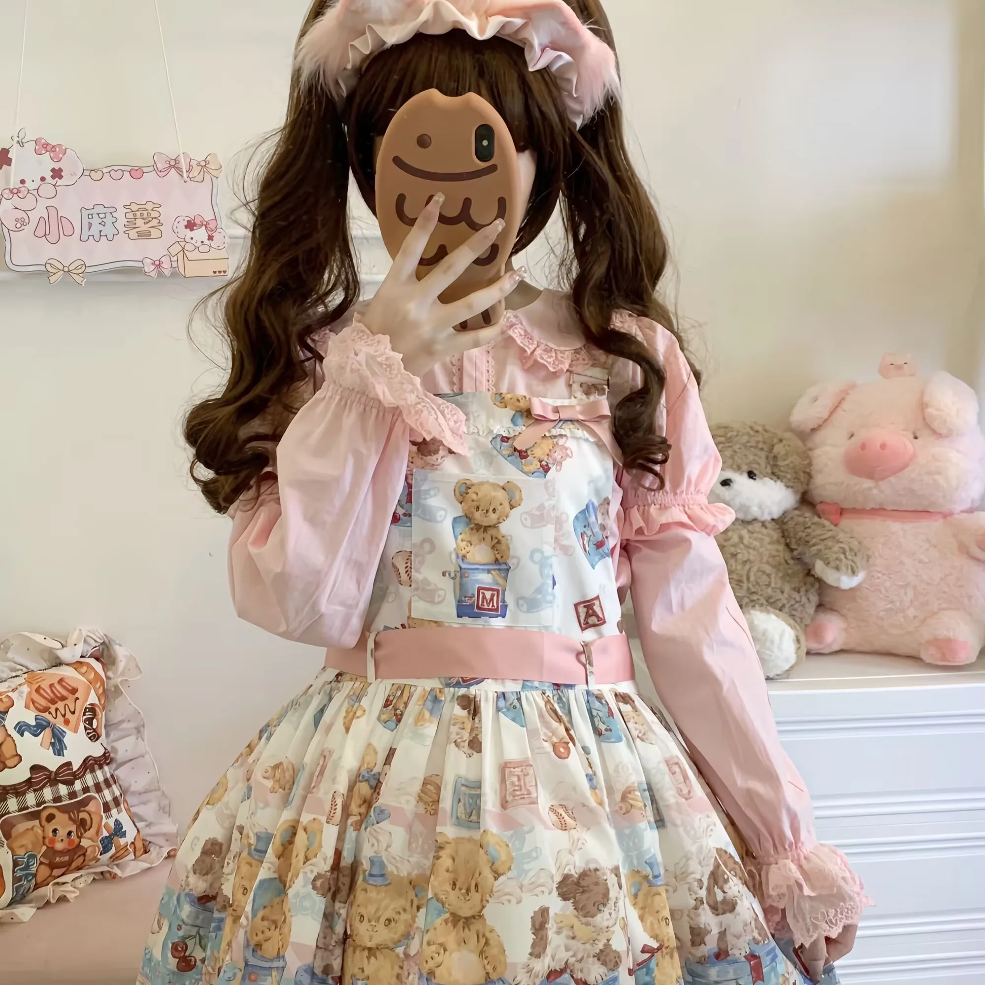 Фото Рубашки в стиле Лолиты Harajuku, женские милые пышные рубашки с короткими рукавами и кружевными оборками, тонкие блузки Kawaii, милая одежда для девочек, топы Y2k, Blusas Mujer №4