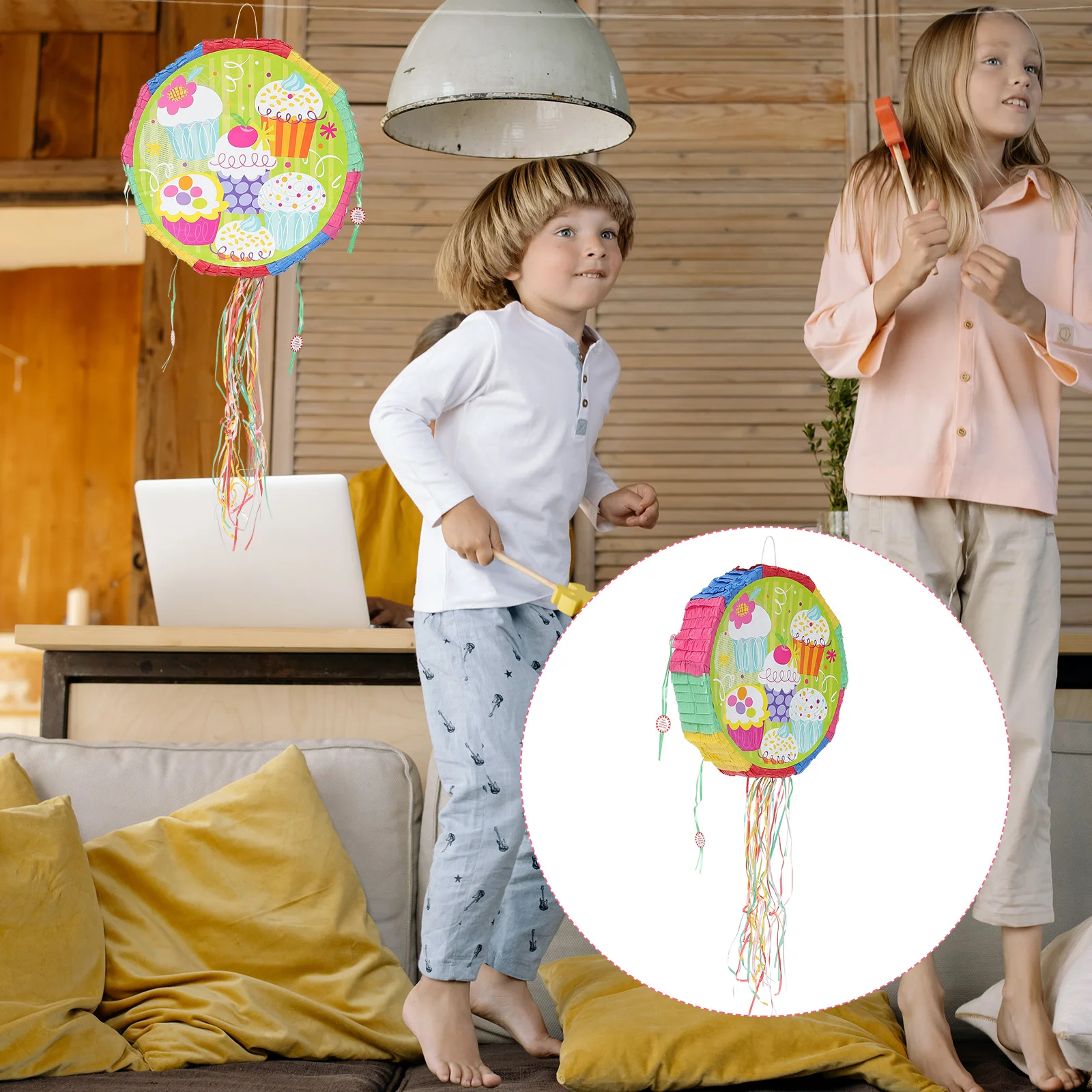 

Pinata Party Summer Toy Mexican Theme Decorations Pinatas Birthday Baby Shower Fiesta Cream Ice De Cake Colorful Mayo Piñata