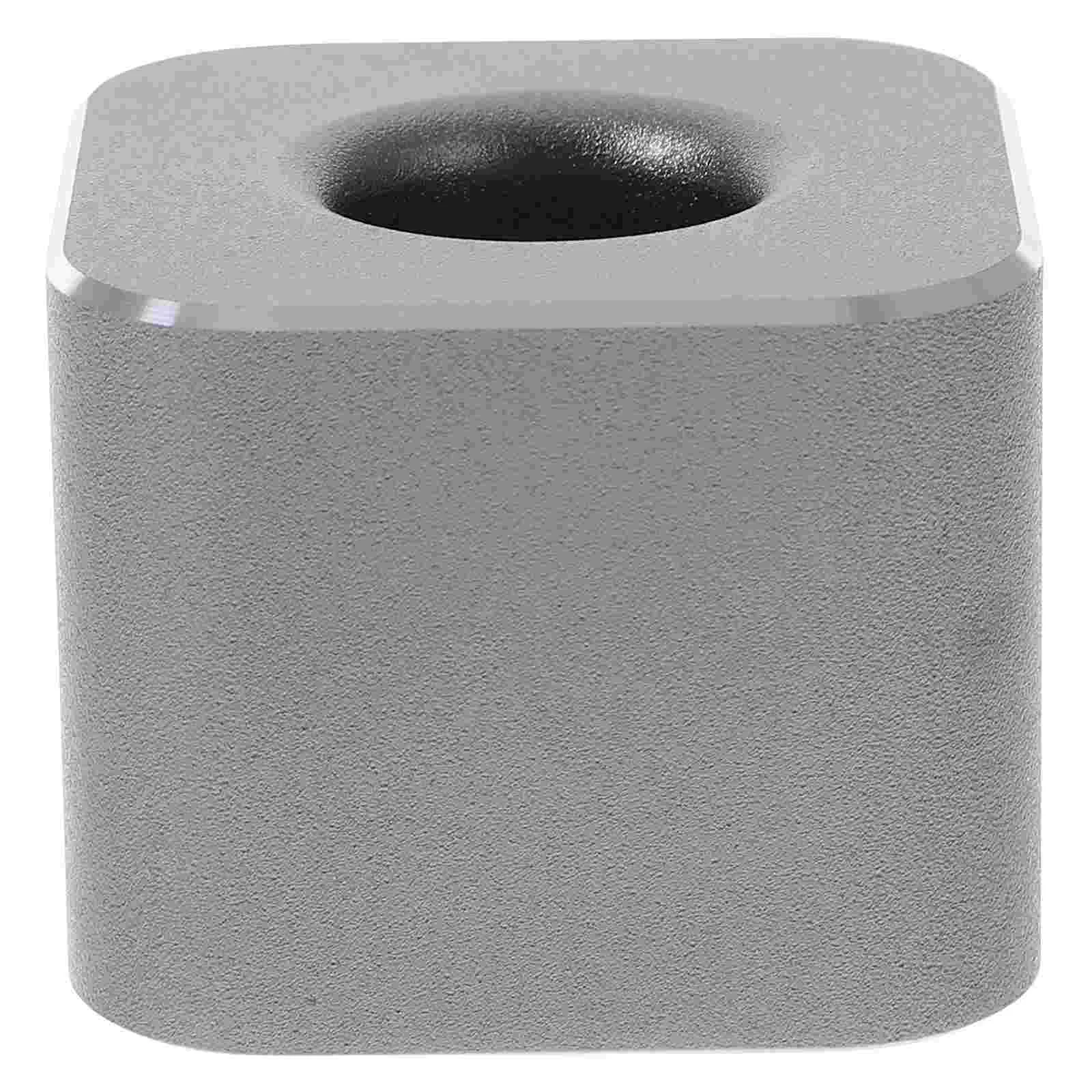 

Pen Holder Stand Single Desk Base Display Organizer Square Mini Container Metal Aluminum Black Silver Vintage Storage Canister