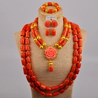 african wedding coral beads jewelry set nigerian traditional wedding coral necklace bracelet earrings bridal set