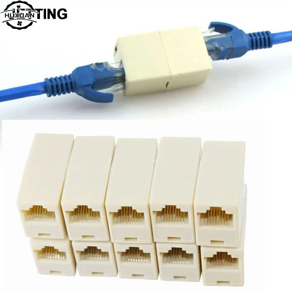 

IMC 5/10/20 Pcs 1 to2 LAN ethernet Network Cable Double Ports Female Plug Telephone RJ45 Splitter Plug Adapter Connector