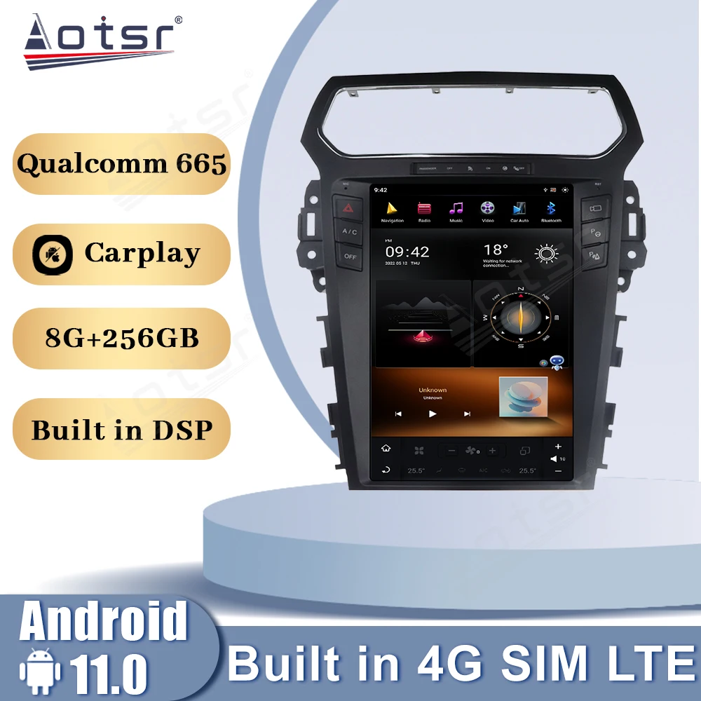 

Автомобильная магнитола Qualcomm Snapdragon 665 Android 11 для Ford Explorer 2011 2012 2013 2014