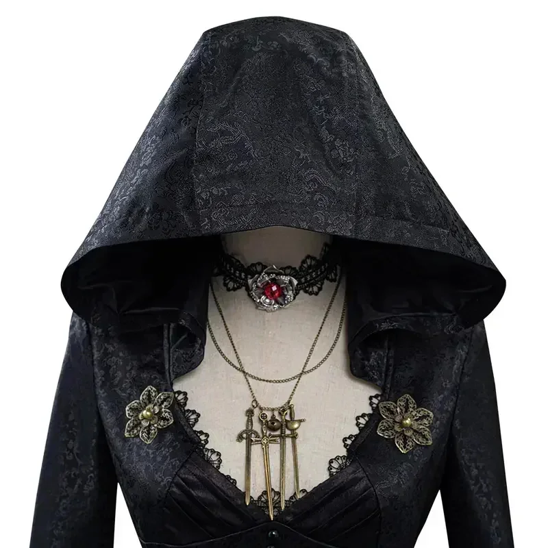 Фото HN8 Resident 4 Remake Village Moth Lady Evil Косплей Фэнтезийный костюм Платье для девочек и взрослых Vampire Lady Dimitrescu Хэллоуин Carn) 4Dc №1