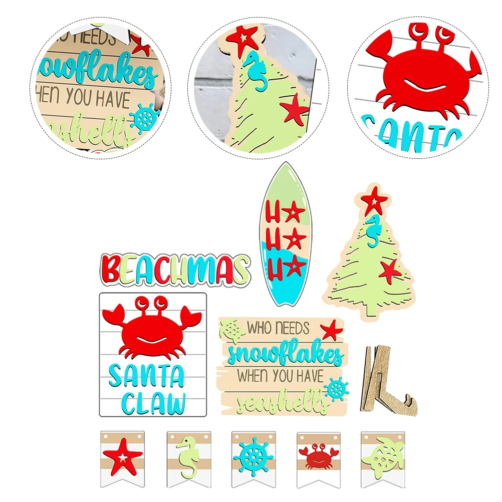 

Christmas Tray Tiered Wooden Signs Decor Sign Table Centerpiece Farmhousenautical Beach Tabletop Rustic Party Wood Banner Mini