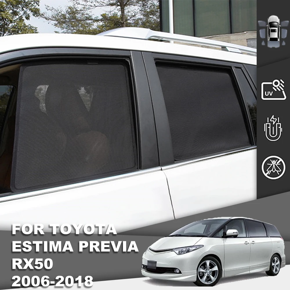 

Магнитный автомобильный солнцезащитный козырек для Toyota PREVIA III 2005-2019, сетчатая рамка для переднего и заднего лобового стекла, шторка, искусст...