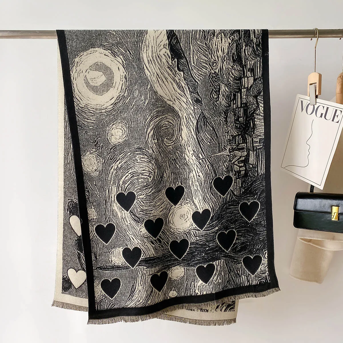 Новинка Зима 2024 женский шарф из пашмины Кашемировое одеяло толстое теплое