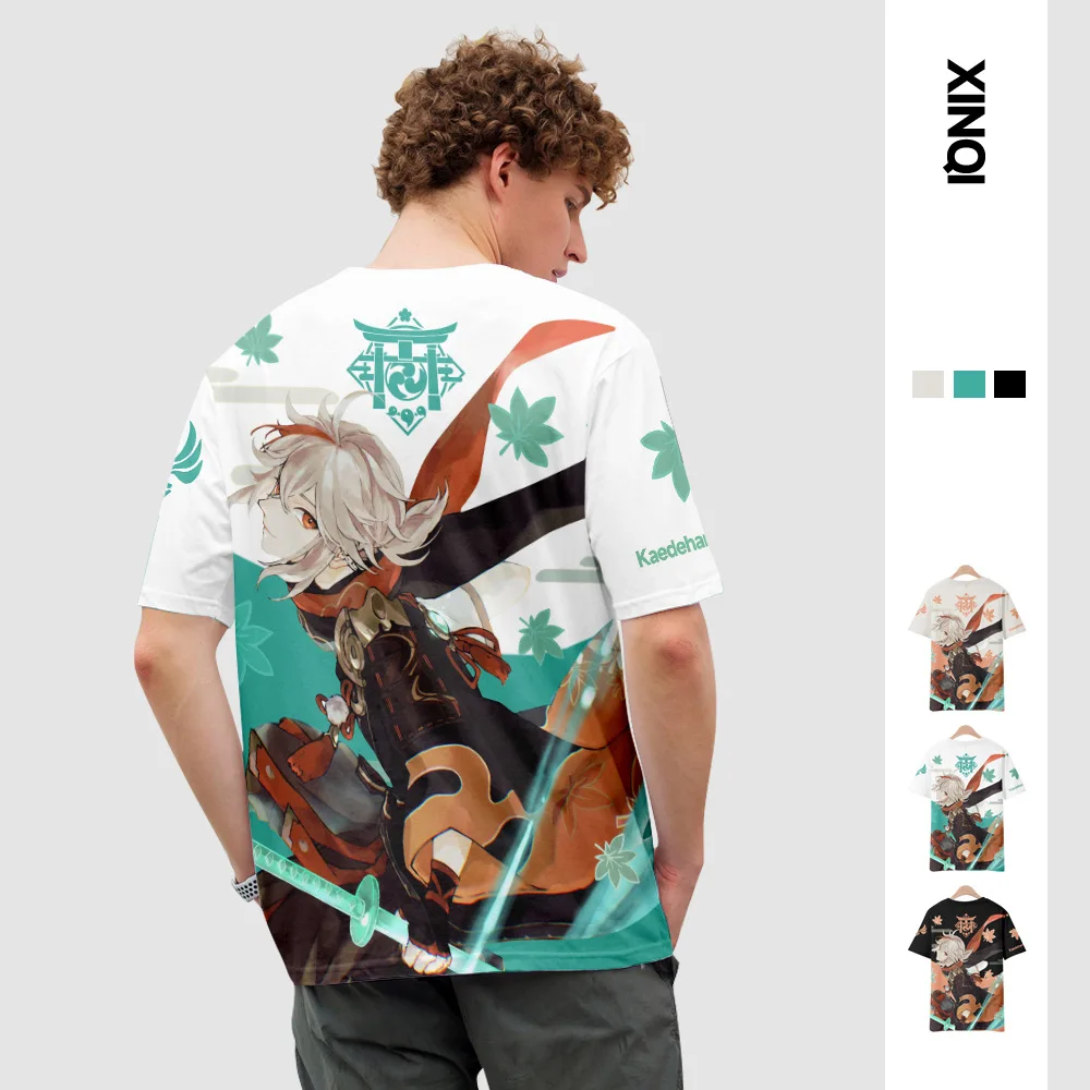 

Anime Genshin Impact Kaedehara Kazuha Cosplay Haori Kimono Yukata Summer Casual Loose Unisex Tops Short Sleeve New Arrive