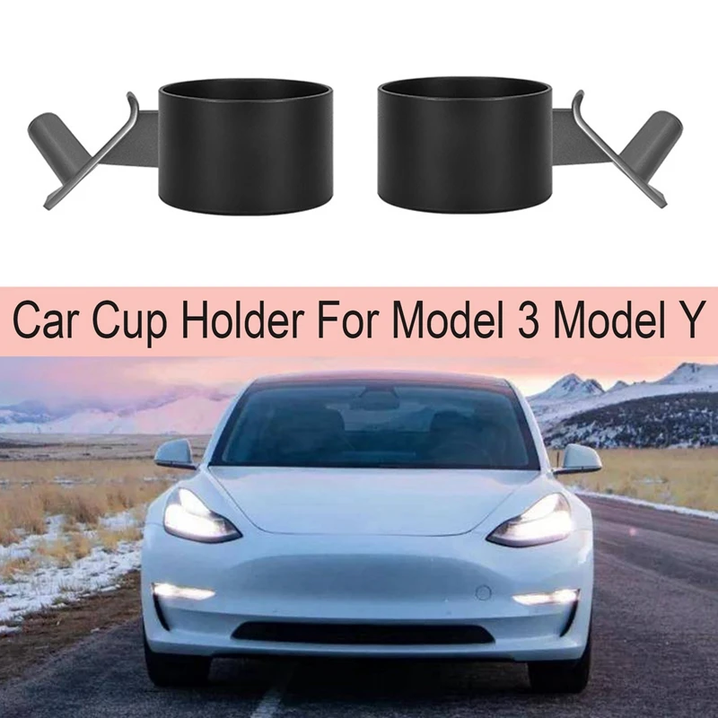 

Left & Right Car Cup Holder Auto Interior Door Mount Drink Rank Water Bottle Stand for Tesla Model 3 Model Y
