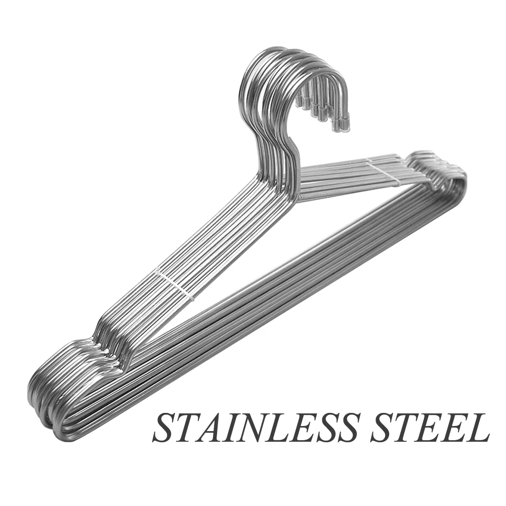 

Organizer 10pcs/lot Clothes Hangers Hangers Coat Metal Shirt Stainless Rack Hook Dry Steel Storage Space Trouser