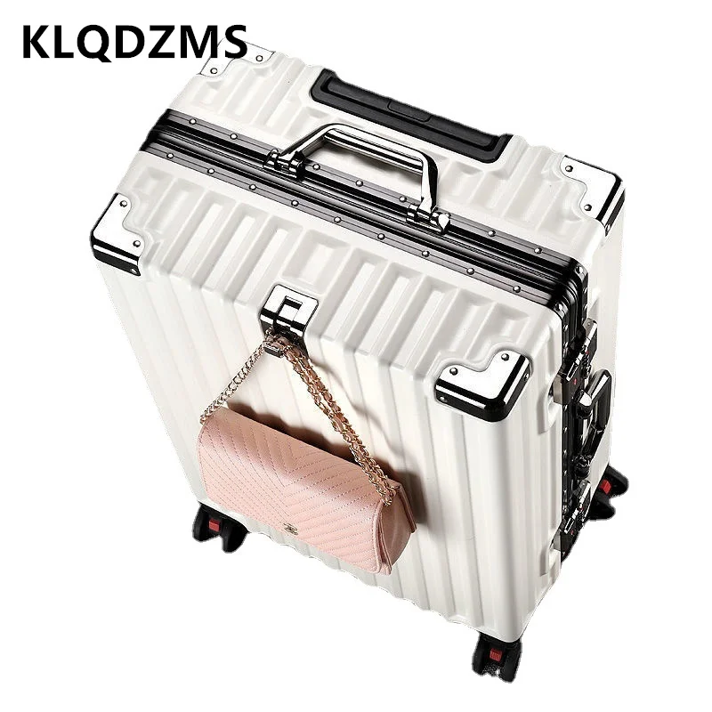 

Новый чемодан KLQDZMS 20 дюймов 22 дюйма 24 дюйма 26 дюймов 28 дюймов, алюминиевая рамка, троллейка, стандартный ящик для посадки, прочный и долговечный чемодан на колесах