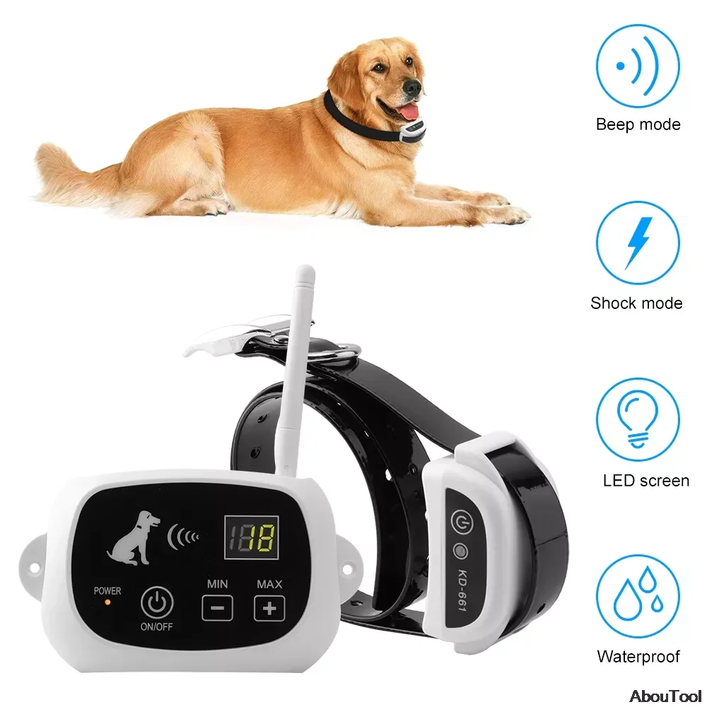 

Wireless Dog Fence Remote System KD-661 Big Dogs Electronic Fenc Device Waterproof Pet Training Collar Electric Shock Adjustable