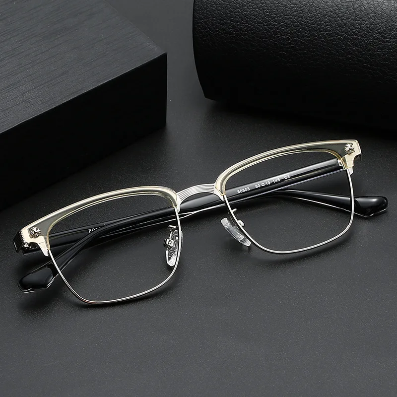

Eyeglow 2022 High Quality Square Eyeglasses for Women Half Acetate Frame Simplify Retro Famous Design Men's Optical Glasses