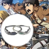 anime attack on titan ring eren jaeger levi ackerman cosplay unisex adjustable opening rings jewelry gift accessories props
