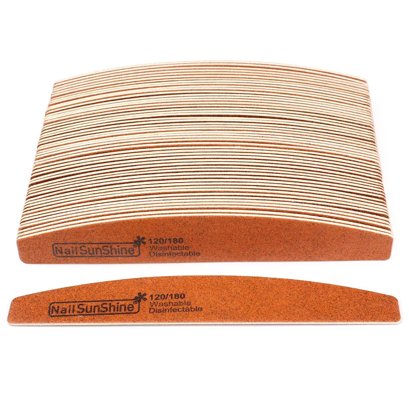 

Wood Sandpaper Nail Art File 100Pcs Wooden Thick Stick 120/180 Grit Boat Double-sided Buffer Pedicure Nail Files For Manicure