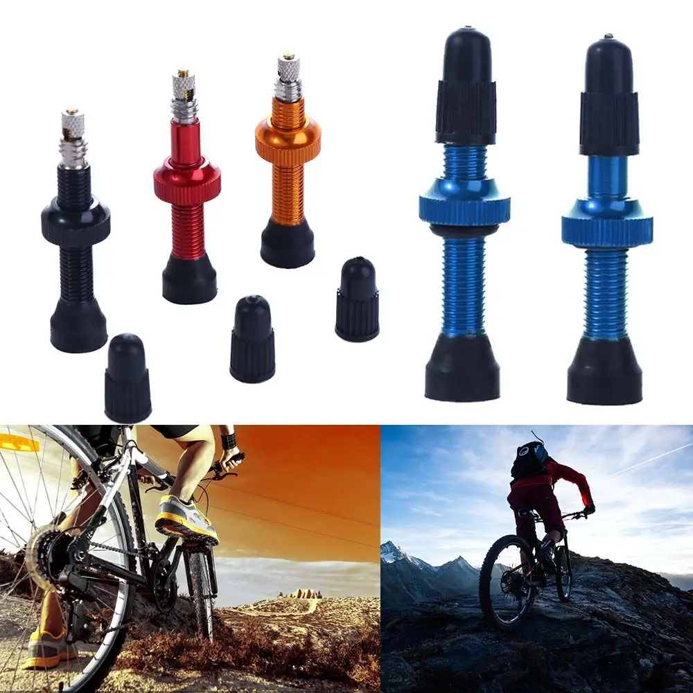 

2PCS 48/60MM Brass or Alloy Stem Bicycle F/V Presta Tubeless Tire Valve Road Bike MTB Nipple W/Tool Alloy Valve Cap