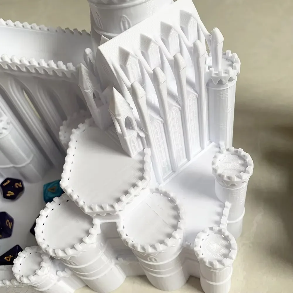Фото Ice Castle Dice Tower 3D печатная настольная игровая башня Dice Tower Лоток для настольной игры DND D&D RPG Подарок для друга №5